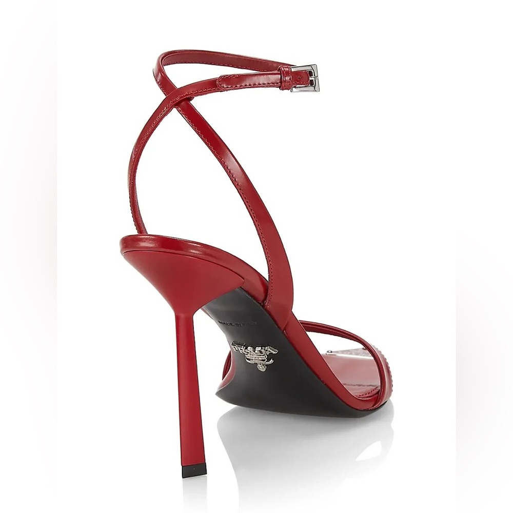 Prada Red Pointed Toe Ankle Strap Heels - Picture 2 of 12